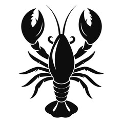 Lobster vector clean black silhouette design white background