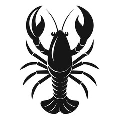 Lobster vector clean black silhouette design white background