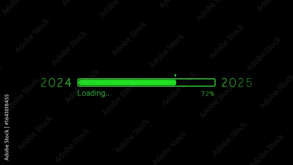 Poster loading screen indicating the progression from year 2024 towards the arrival of 2025