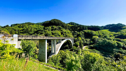 Fototapeta premium 観音の滝を望む観音大橋