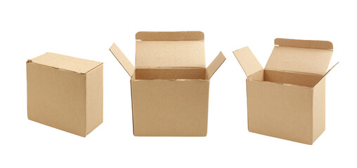 cardboard box, isolated on white background