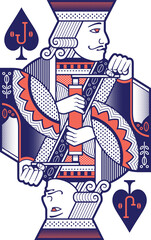 Coffee Lovers Spade Courts - Jack Dark blue