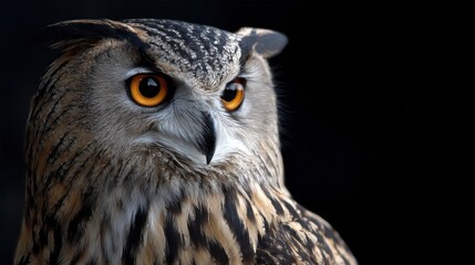 Obraz premium Close Up of a Majestic Bird with Striking Orange Eyes Showcasing Its Vibrant Feathers and Intricate Details Capturing the Essence of Nature's Beauty