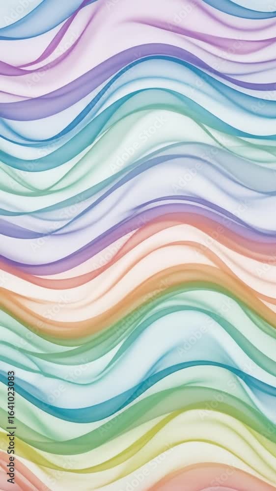 Poster pastel gradient waves abstract background with vibrant colors smooth curves and modern style fabric 