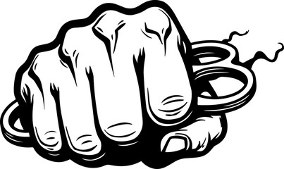 Fototapeta premium Fist with Brass Knuckles vector graphcis