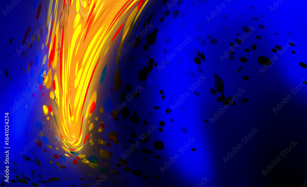 Poster abstract texture blue yellow background with smooth shapes in a modern design