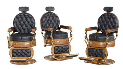 luxury barber chair black and gold design