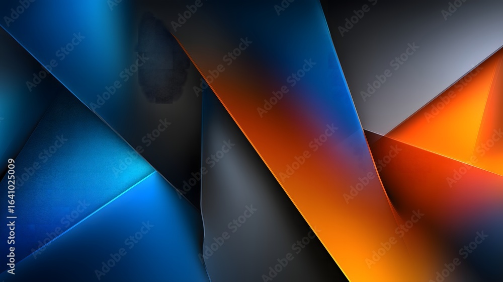 Poster abstract geometric shapes with bold contrasting colors and subtle motion blur effect