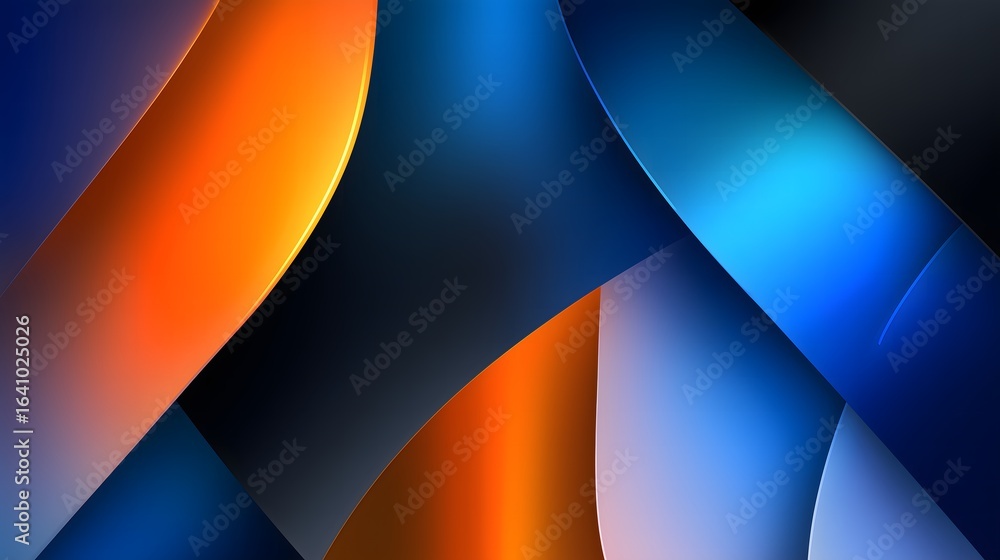 Poster abstract geometric shapes with bold contrasting colors and subtle motion blur effect