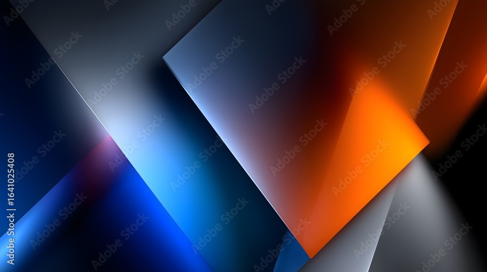 Aufkleber abstract geometric shapes with bold contrasting colors and dynamic motion blur for tech visuals