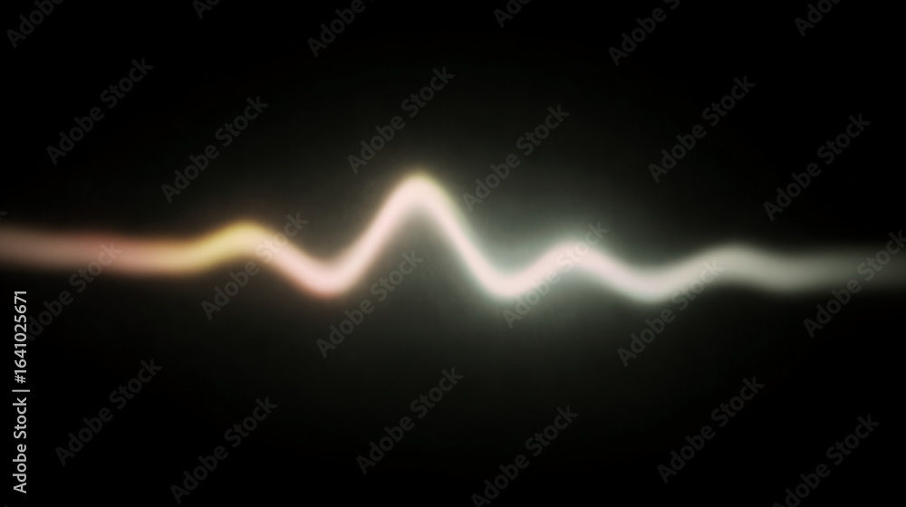 Aufkleber glowing sound wave visualization on black background with copy space. abstract audio spectrum, music