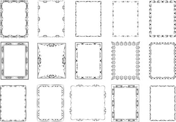 vector frames black on a white background