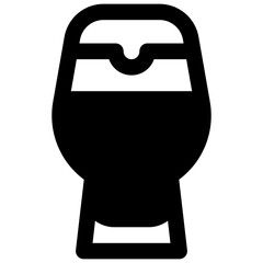IPA glass. Outlined stroke vector icon with black-filled details.