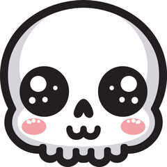 Cute Skull Kawaii  Vector Icons