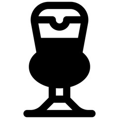 Thistle glass. Outlined stroke vector icon with black-filled details.