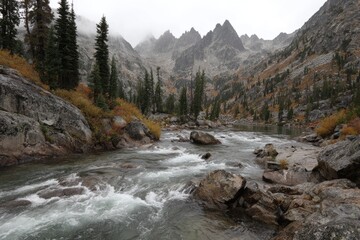 River Through the Mountain Valley