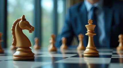 Chess game strategy indoor setting photograph calm environment close-up view intellectual challenge