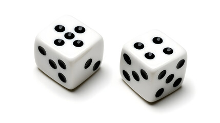 Two dices with black dots cut out