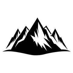 Mountain Range Silhouette vector clean black silhouette design white background