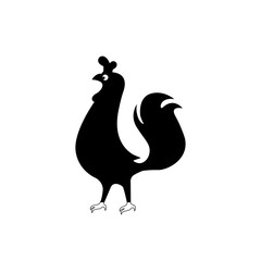 Chicken bird line icon linear style template