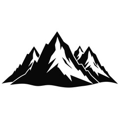 Mountain Range Silhouette vector clean black silhouette design white background