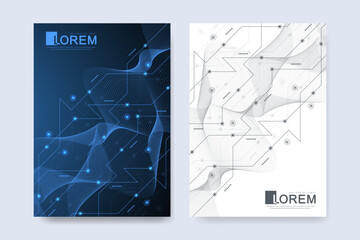 Abstract digital technology cover template design for a report and brochure, flyer, leaflets, poster, header, banner, website, presentation. Vector illustration