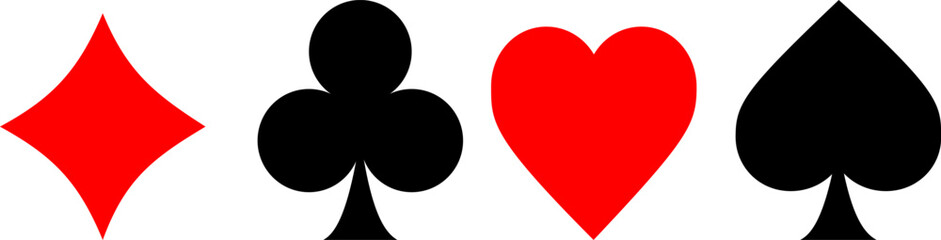 Poker card symbols. Vector isolated design elements