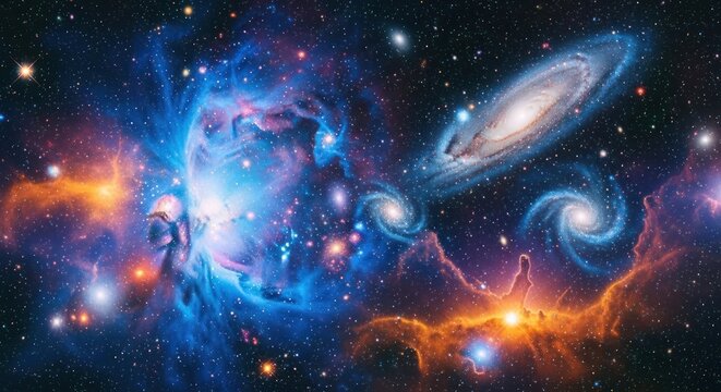 Spectacular celestial panorama unveiling distant galaxies and cosmic wonders beyond human