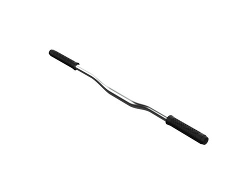 Professional Studio Shot 3D Model of Silver Chrome Bicycle Handlebar Component Featuring Black Grips and Integrated Speed Brake Levers, Cutout HD PNG for Transport and Sports Accessory Design.