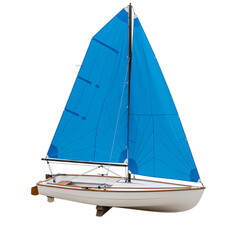 Fototapeta premium Blue Sailboat: Sailing Vessel on Water, Yacht, Boat, Nautical