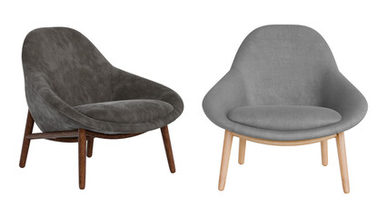 grey and brown fabric armchair modern design comfortable and luxury