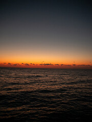 Stunning sunset over the Black Sea in Batumi, Georgia