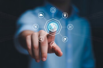 A Hand Activating Futuristic Holograph, Concept of AI in Future