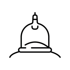 massage cup black line icon for digital and print projects.