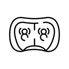 massage pillow black line icon for digital and print projects.
