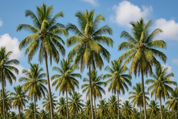 Tropical palm trees under sky