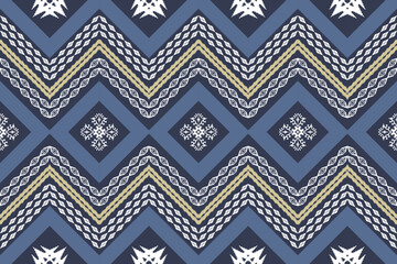 Ethnic Figure aztec embroidery style.Geometric ikat oriental traditional art pattern.Design for ethnic background,wallpaper,fashion,clothing,wrapping,fabric,element,sarong,graphic,vector illustration.