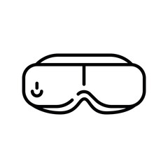 Heated eye massager black line icon for digital and print projects.