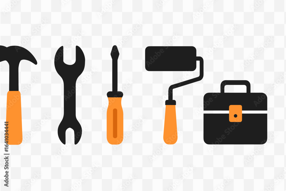 Poster essential tools for home renovation projects displayed against a simple background