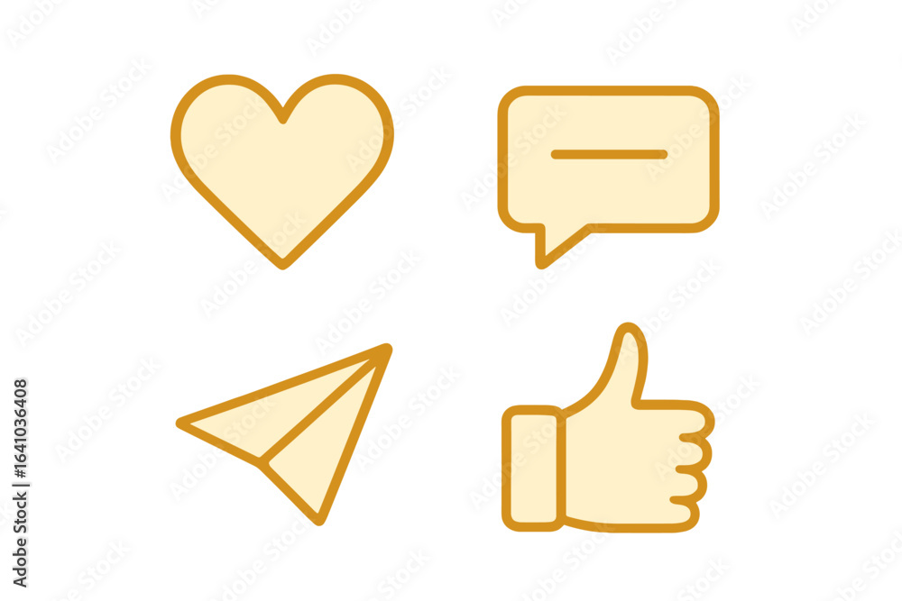 Poster symbols of communication and connection in digital interactions displayed creatively on a plain back