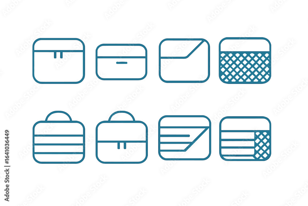 Poster stylish and versatile bag designs featuring multiple shapes and patterns for modern use and function