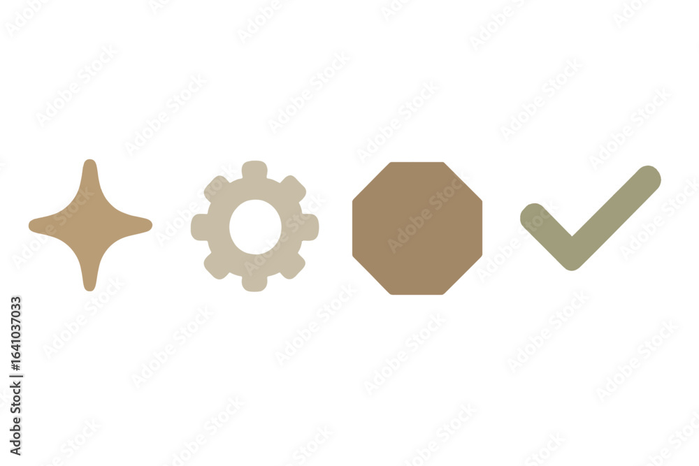 Poster abstract geometric shapes in neutral tones arranged in a minimalistic style