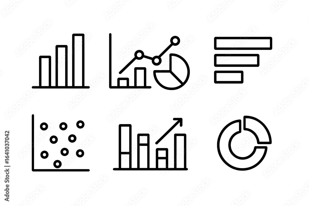 Poster charts and graphs illustrating data trends and analysis in a modern design
