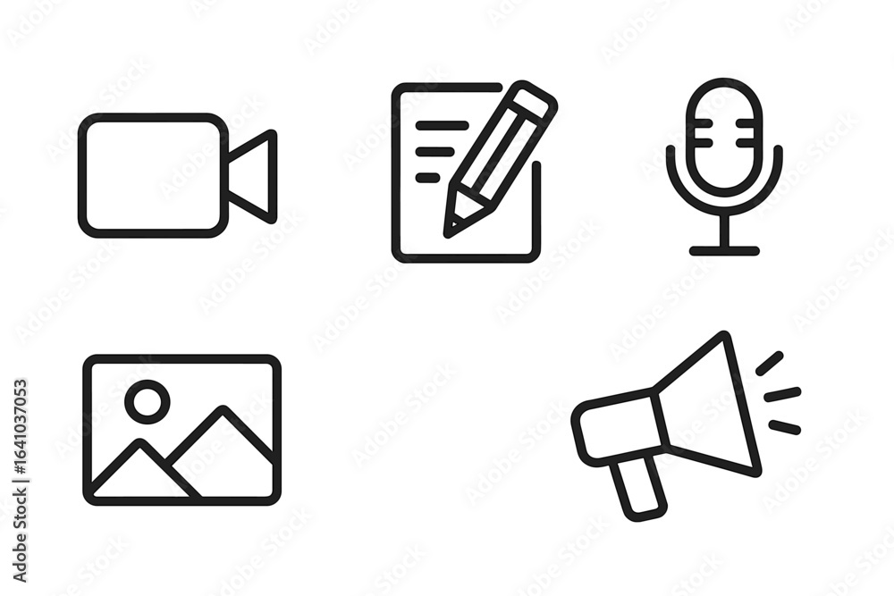 Poster creative content creation tools for digital media projects including video, writing, audio, and visu