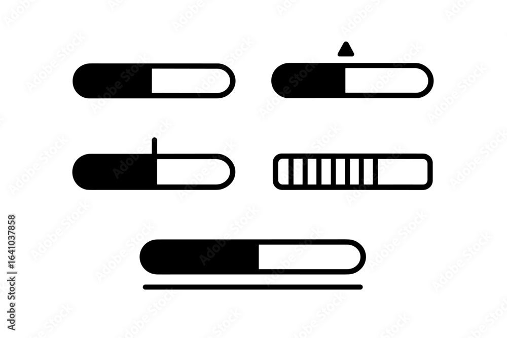 Poster user interface loading indicators displayed in various designs showcasing progress and status update