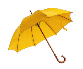 Bright yellow umbrella, open and angled