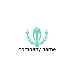 The logo features a modern-style trophy surrounded by two laurel branches on the left and right sides, symbolizing victory, honor, and achievement.
