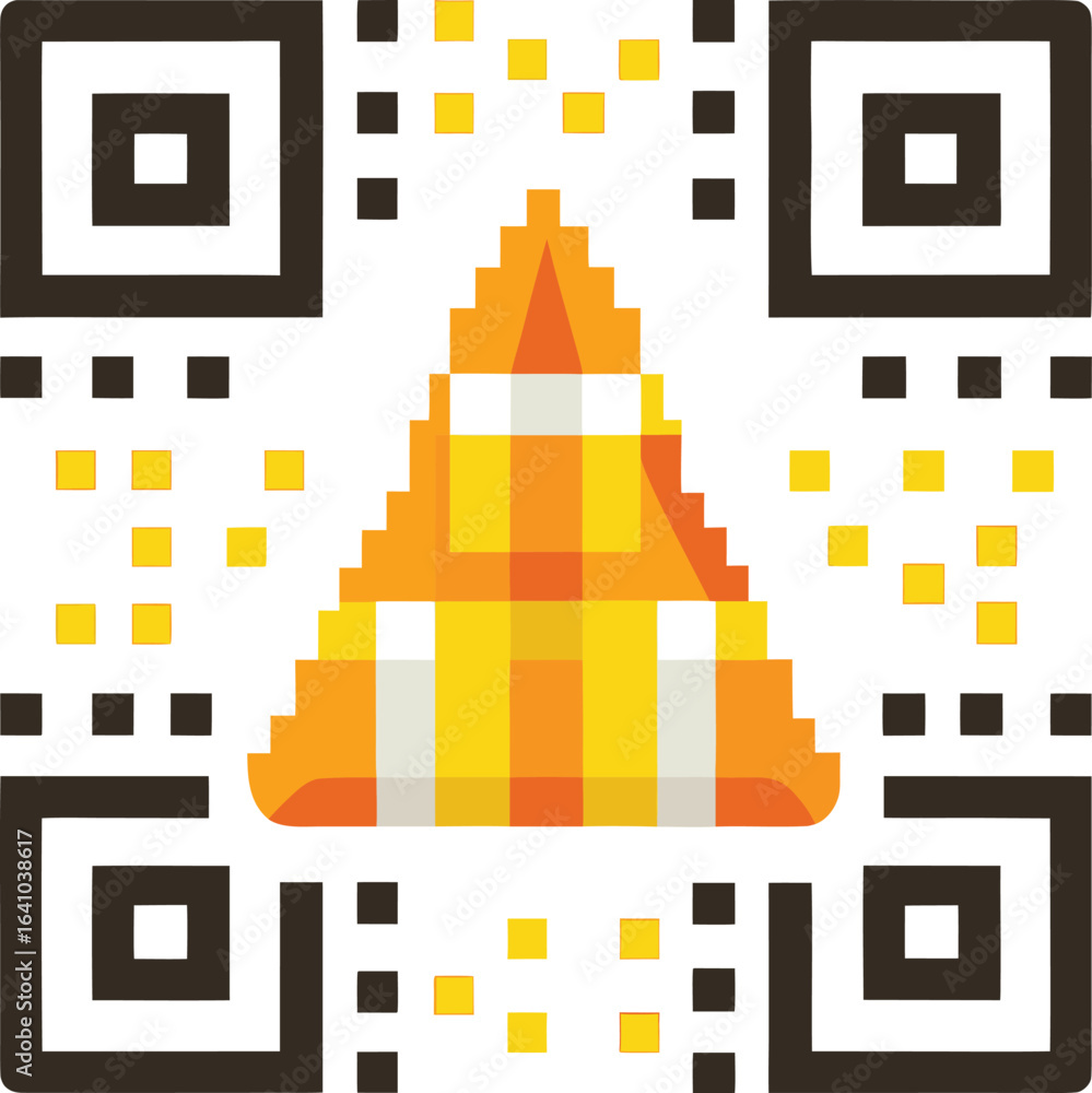 Poster halloween qr code abstract qr code triangle design