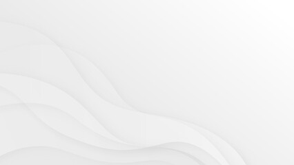 Monochrome soft wavy background. Light grey transparent waves