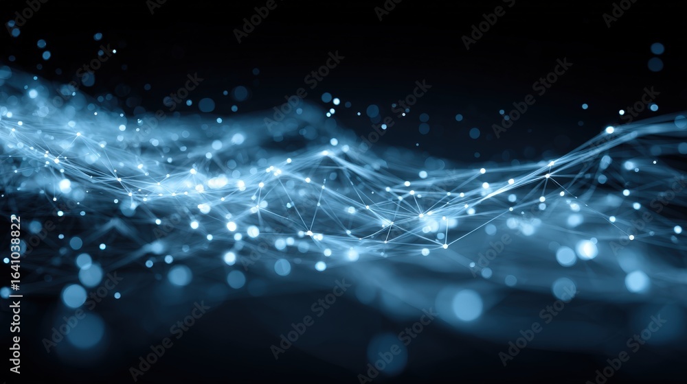 Poster abstract connection network background: digital communication, technology innovation, and data visua